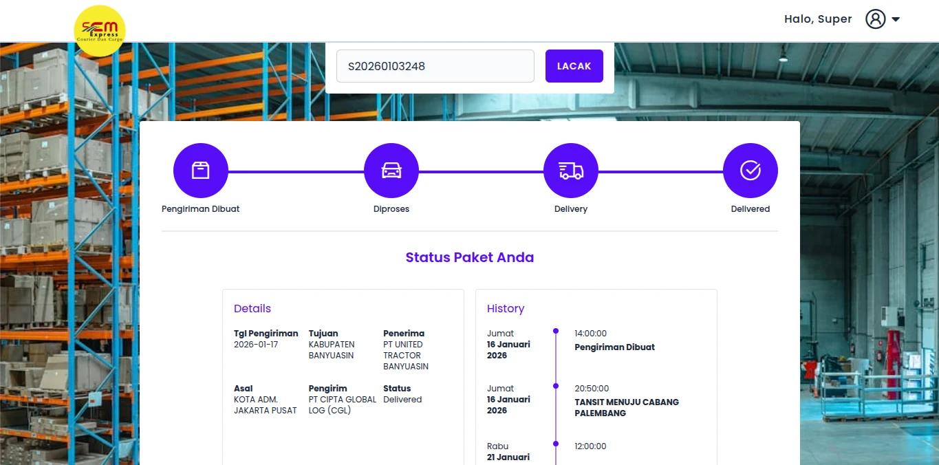 sistem cek resi